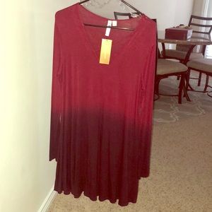 Maroon ombré long sleeve dress from Francesca’s